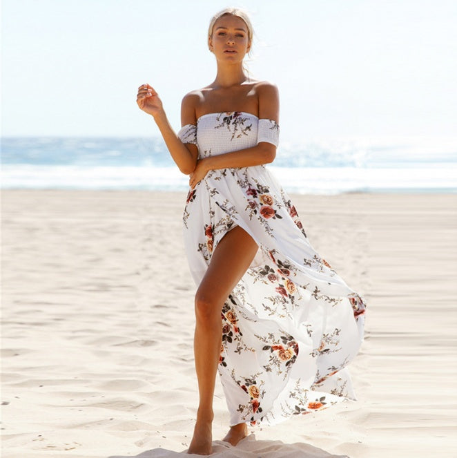 Le-Eva long dress women Off shoulder beach summer dresses
