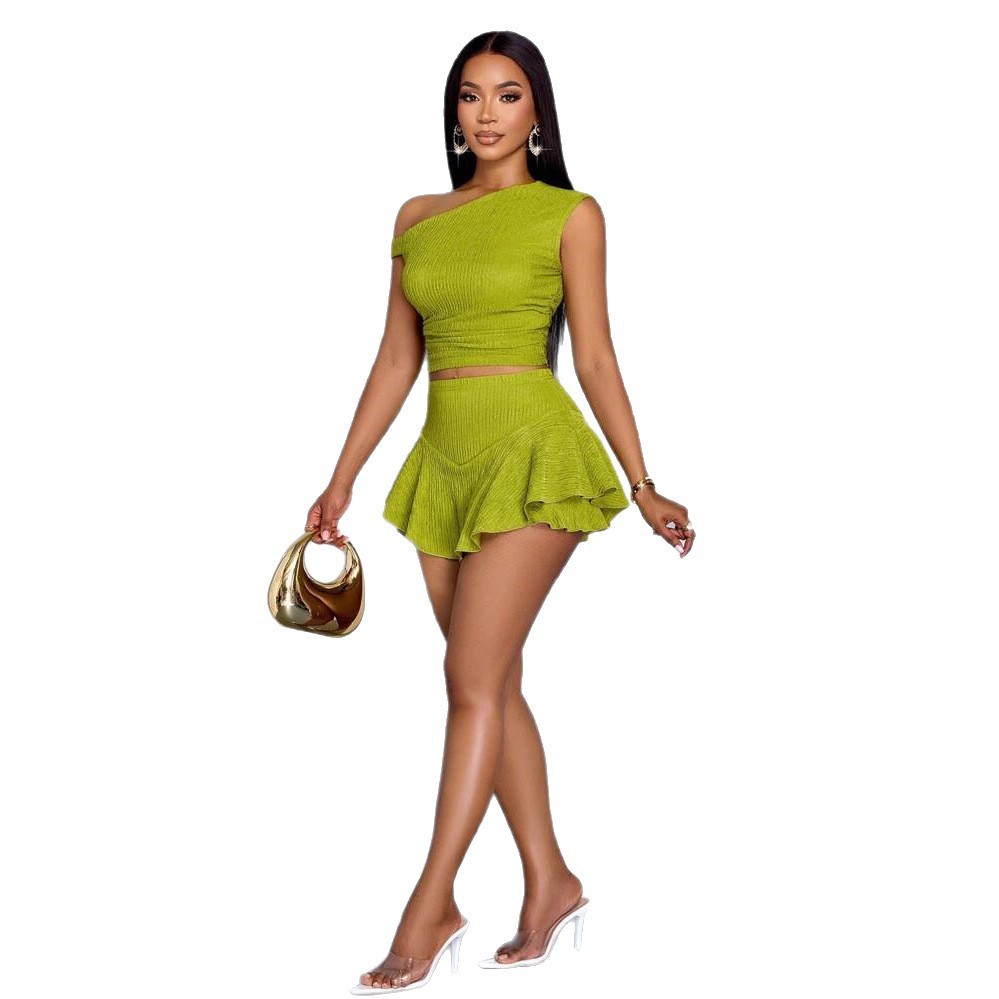 Personality Solid Color Split Skirt Suit Simple All-match