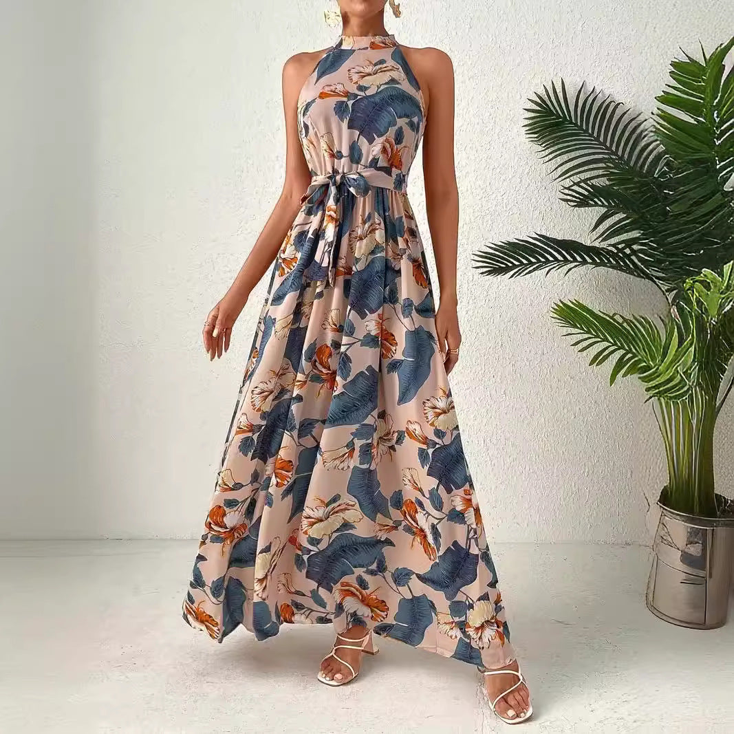 Bohemian Retro Halter Dress Women
