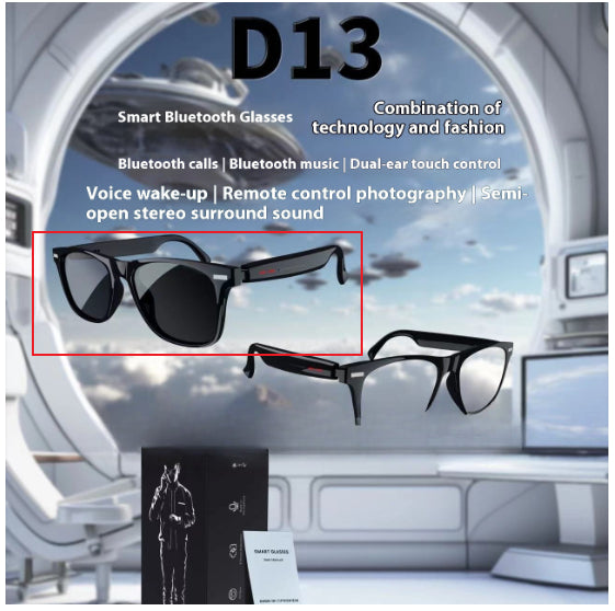 AI Bluetooth Calling Binaural Touch Control D13 Smart Glasses