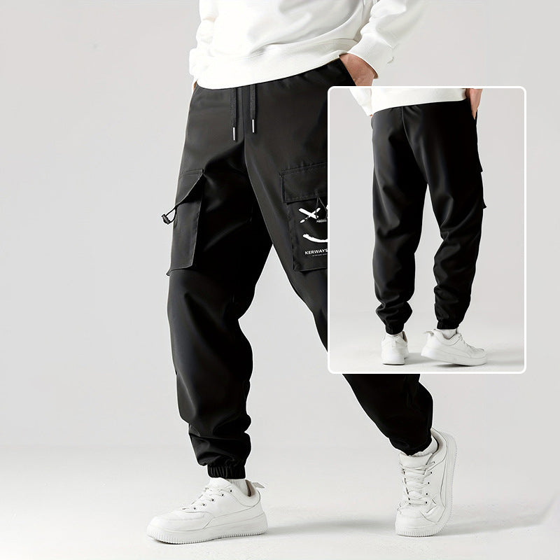 Straight Ankle Tied Wear-resistant Overalls Casual Pants