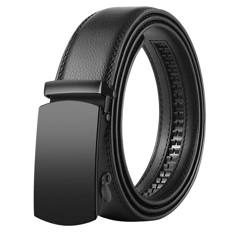 Men's Leather Belt Automatic Buckle