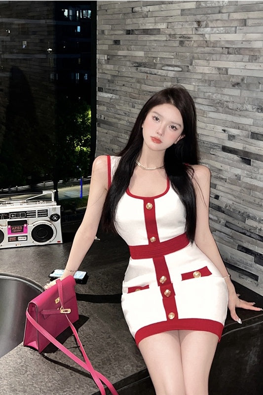 Sleeveless Breasted Suspender Dress Summer