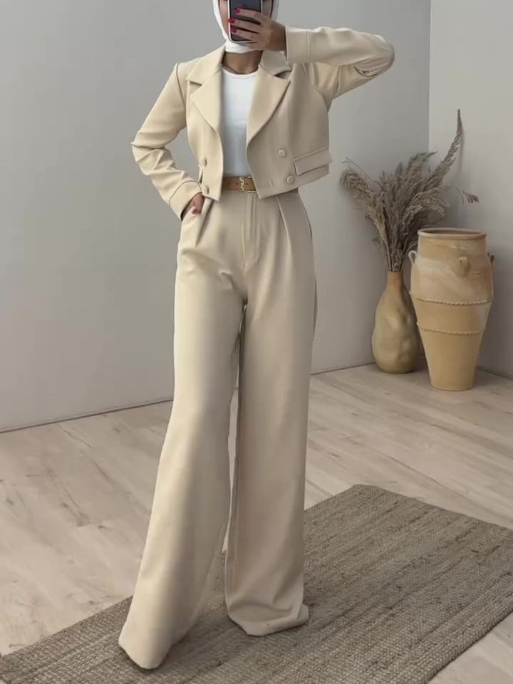 Blazer & High Waist Pants Set