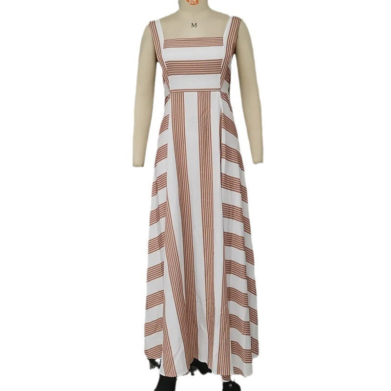 Fashion Striped Comfortable Long Dress