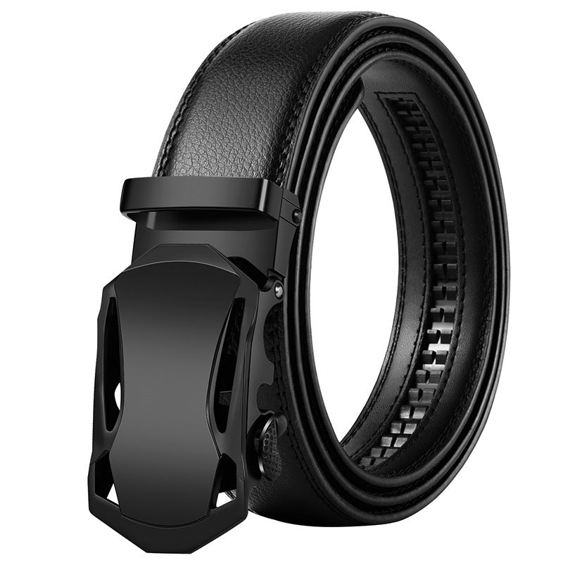 Men's Leather Belt Automatic Buckle