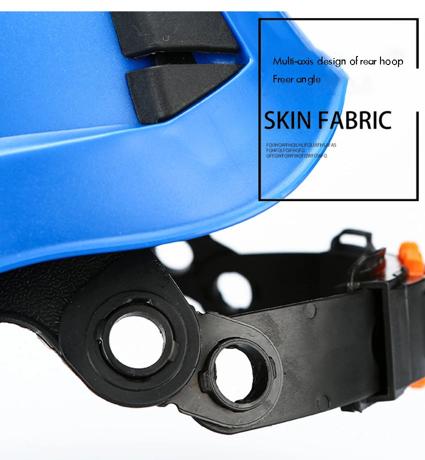 Safety Hard Hat - Adjustable ABS Climbing Helmet - 6-Point Suspension, Protective Helmet for Riding, Climbing and Construction