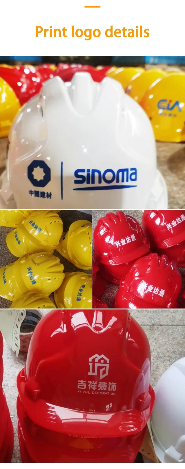 Safety Helmet Hard Hat Construction Engineer Working Protective ABS Cap Multicolor Options Can Print Logo