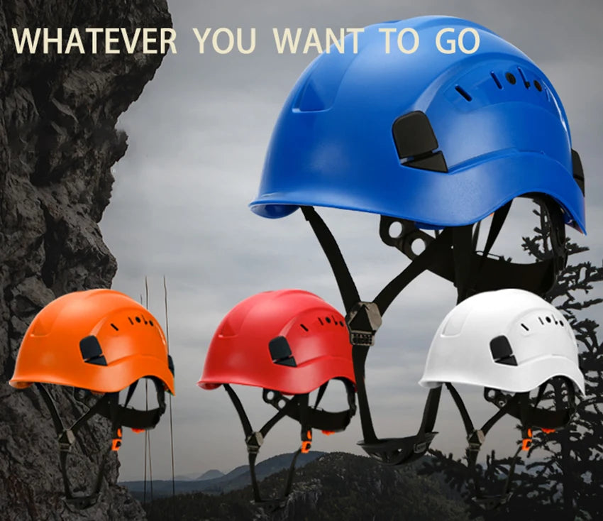 Safety Hard Hat - Adjustable ABS Climbing Helmet - 6-Point Suspension, Protective Helmet for Riding, Climbing and Construction