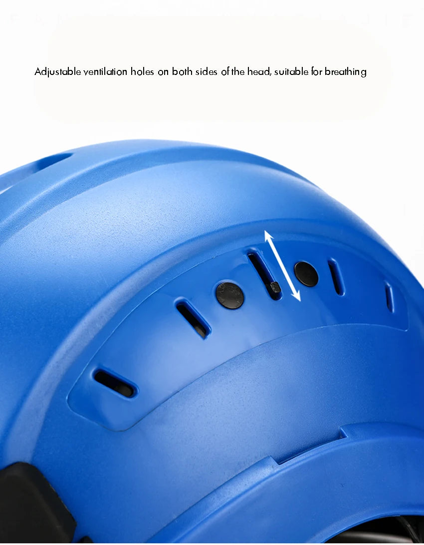 Safety Hard Hat - Adjustable ABS Climbing Helmet - 6-Point Suspension, Protective Helmet for Riding, Climbing and Construction
