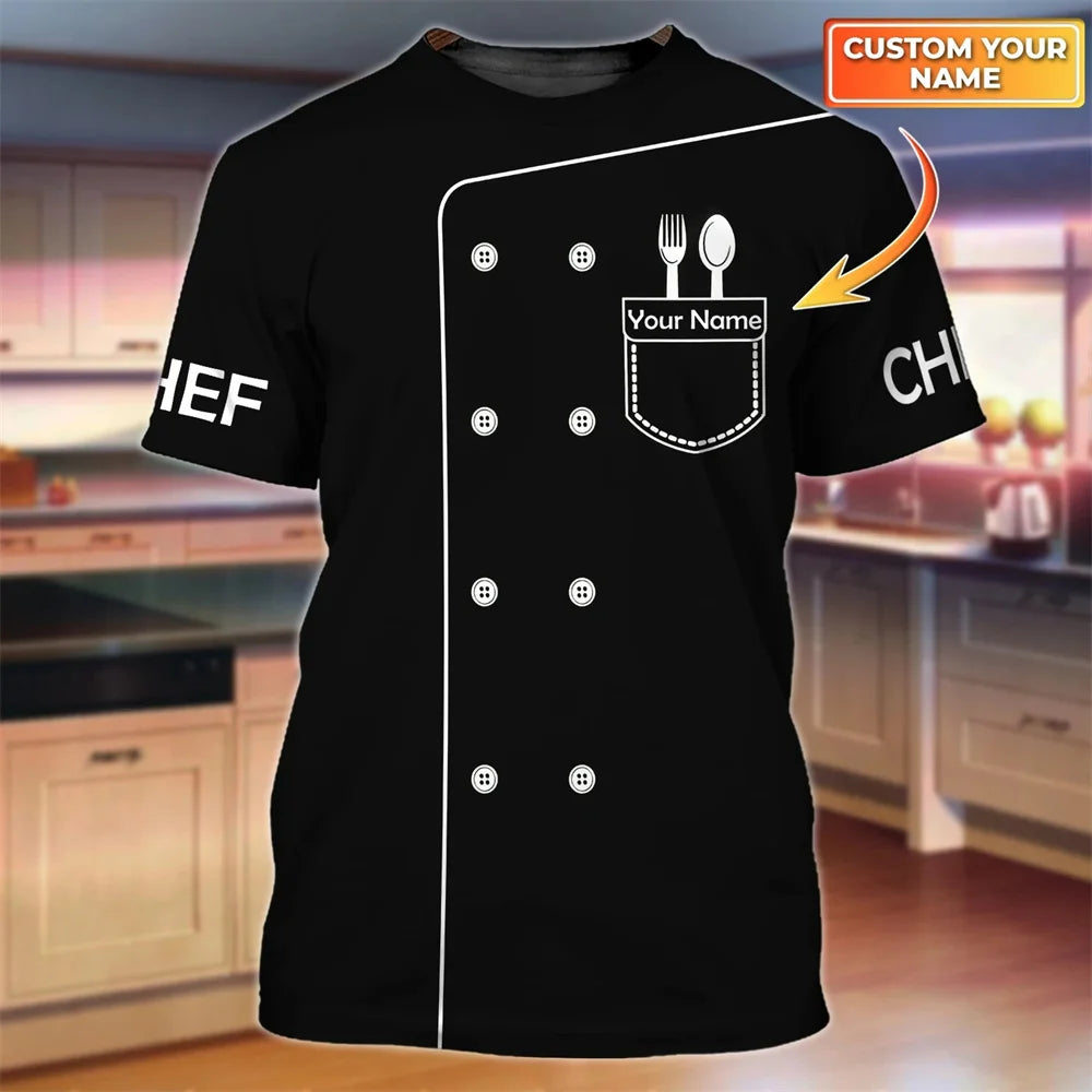Chef UniformT Shirt For Men Fashion 3D Print Harajuku Oversized Tees Leisure O-neck Women's Short Sleeve Cosplay Costumes Tops