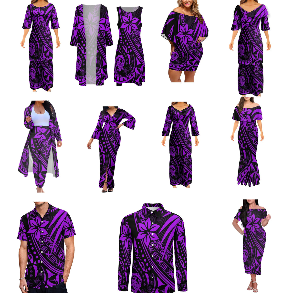 Family Set Evening Dress Tribal design high-quality printed custom dress