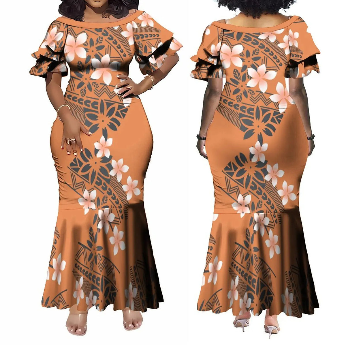 Fishtail Island Dress & Matching Hawaiian Men Shirt