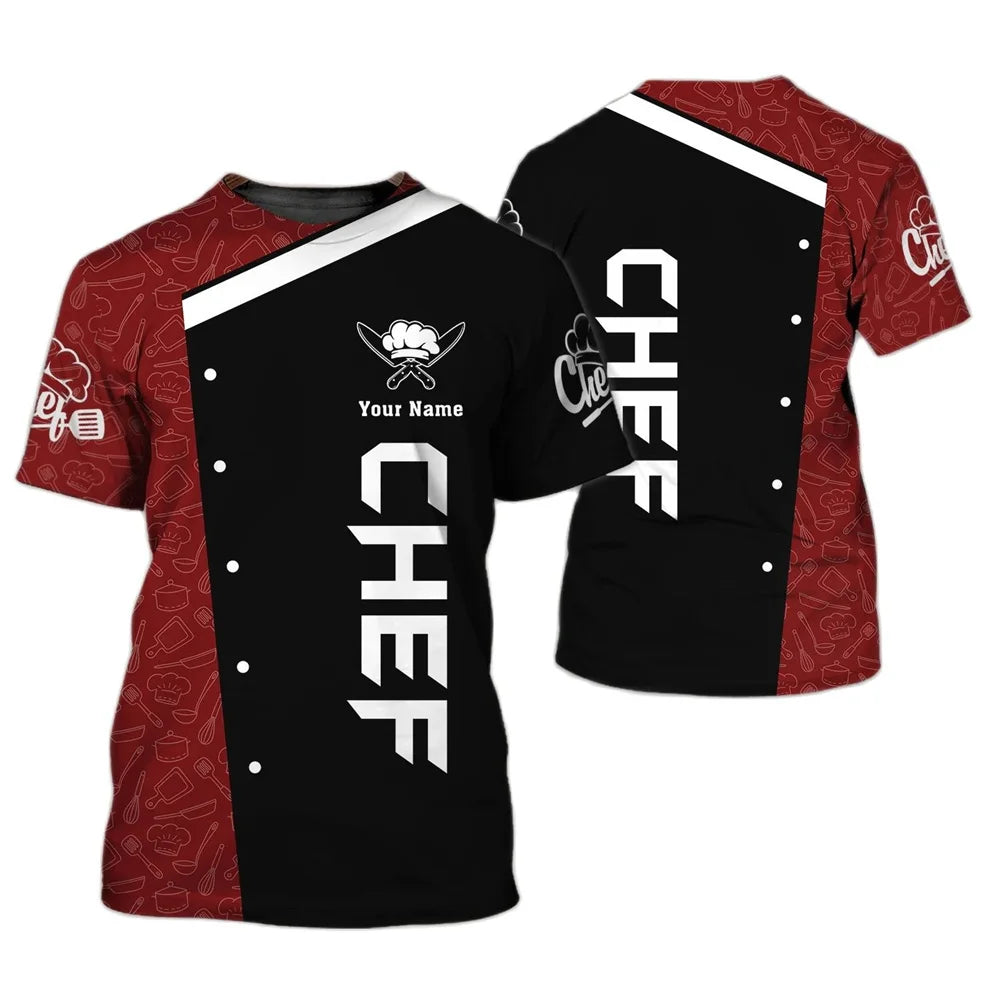 Chef UniformT Shirt For Men Fashion 3D Print Harajuku Oversized Tees Leisure O-neck Women's Short Sleeve Cosplay Costumes Tops