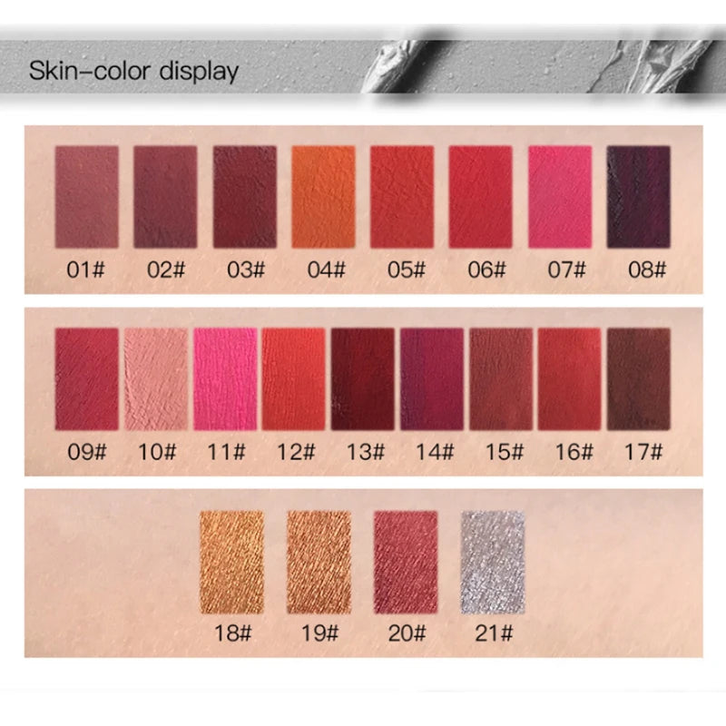 Sexy Matte Long Lasting Lip-gloss Liquid Lipstick Waterproof And Non Stick 21 Colors Lipstick