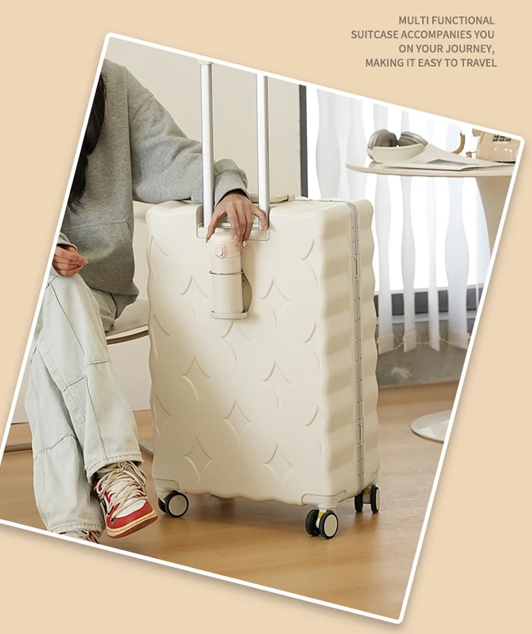 24/26/28 Inch Fashion Suitcase Large capacity Multifunctional Pull Rod Luggage 20 inch Charging Boarding Password Trolley Case