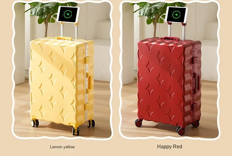 24/26/28 Inch Fashion Suitcase Large capacity Multifunctional Pull Rod Luggage 20 inch Charging Boarding Password Trolley Case