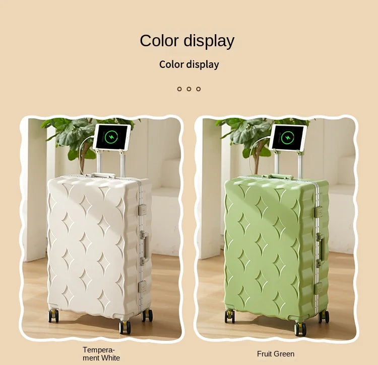 24/26/28 Inch Fashion Suitcase Large capacity Multifunctional Pull Rod Luggage 20 inch Charging Boarding Password Trolley Case