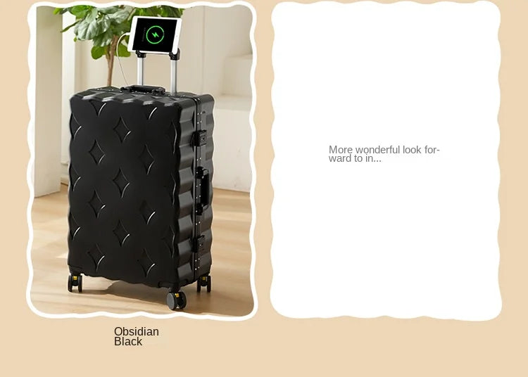 24/26/28 Inch Fashion Suitcase Large capacity Multifunctional Pull Rod Luggage 20 inch Charging Boarding Password Trolley Case
