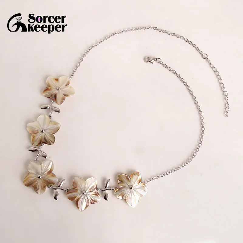 Island Flower Necklace made from SeaShells