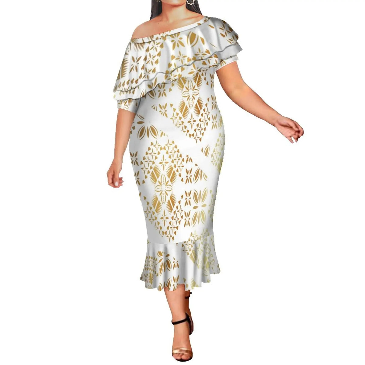 Elegant Mermaid Dress with matching shirt for him