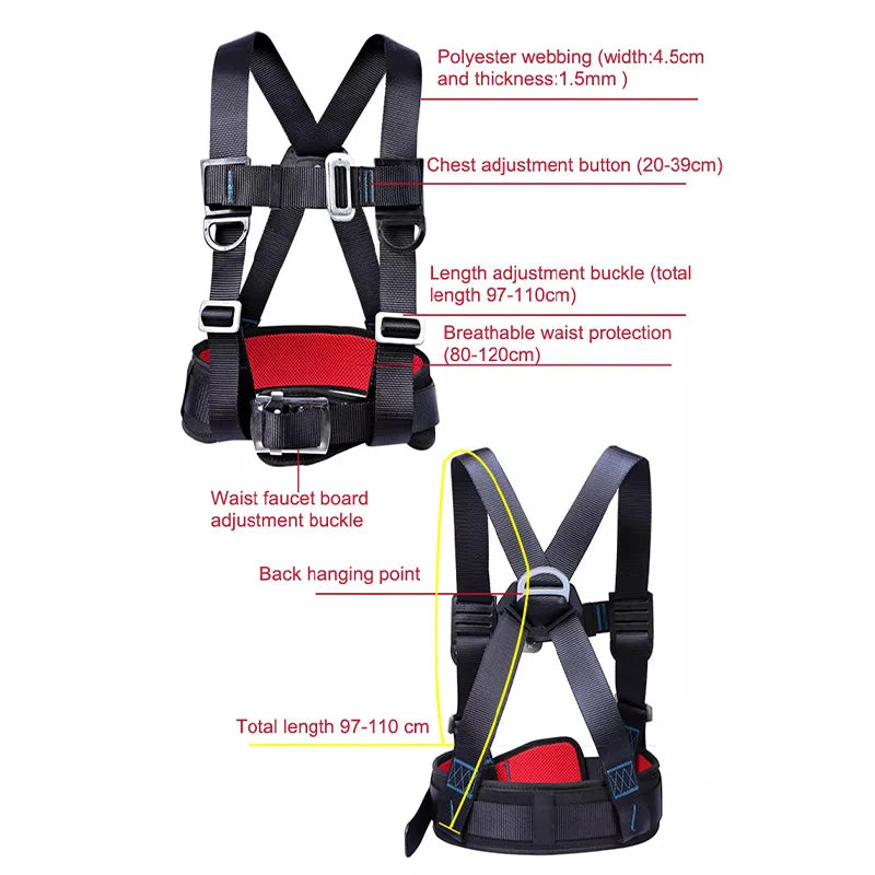 Three-Point Half Body Work Safety Harness Outdoor Rock Climbing Electrician Construction Wear-resistant Protective Safety Belt