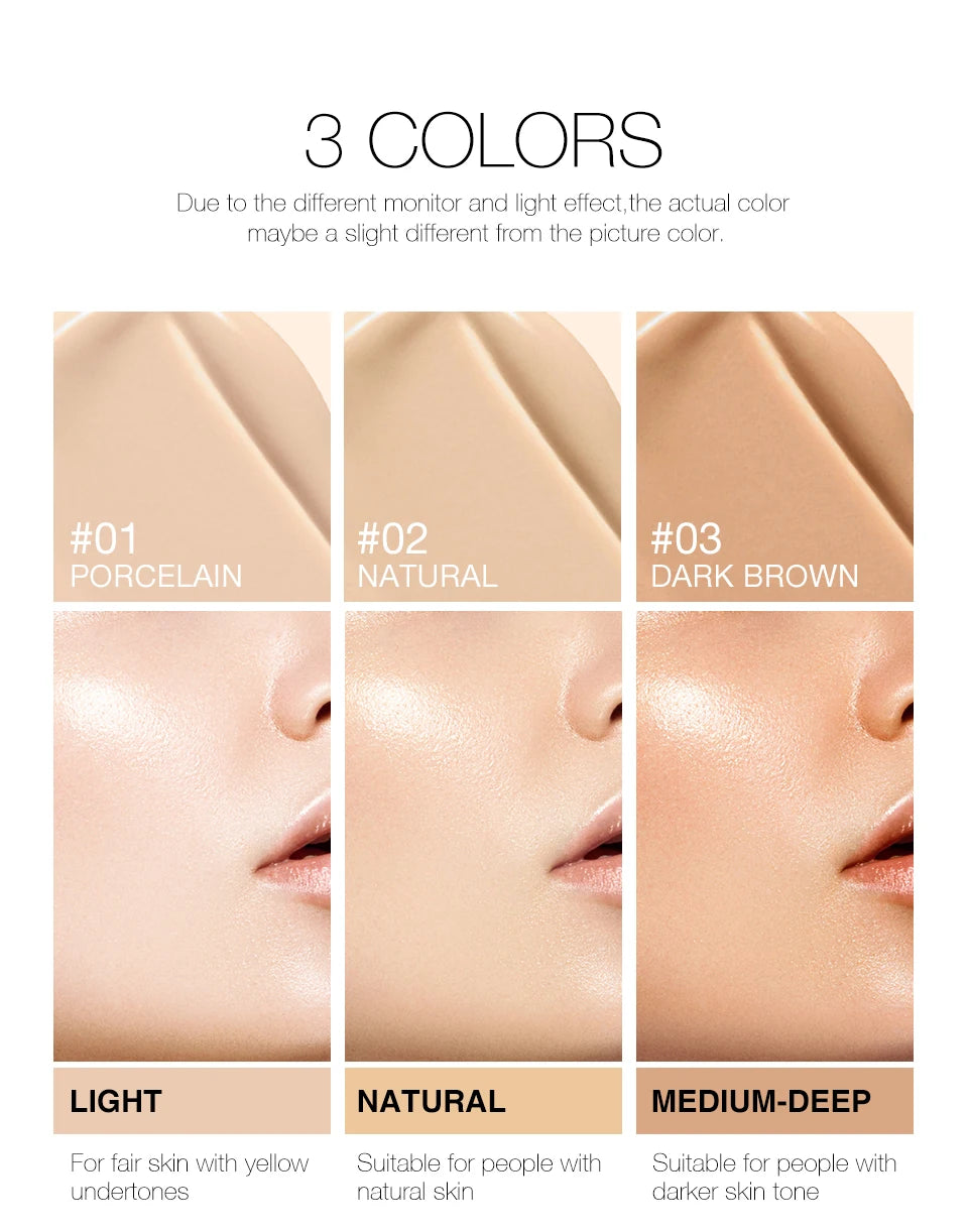 Liquid Foundation Oil Free Makeup Base Waterproof Full Coverage Concealer Lasting Liquid Face BB Cream Cosmetic