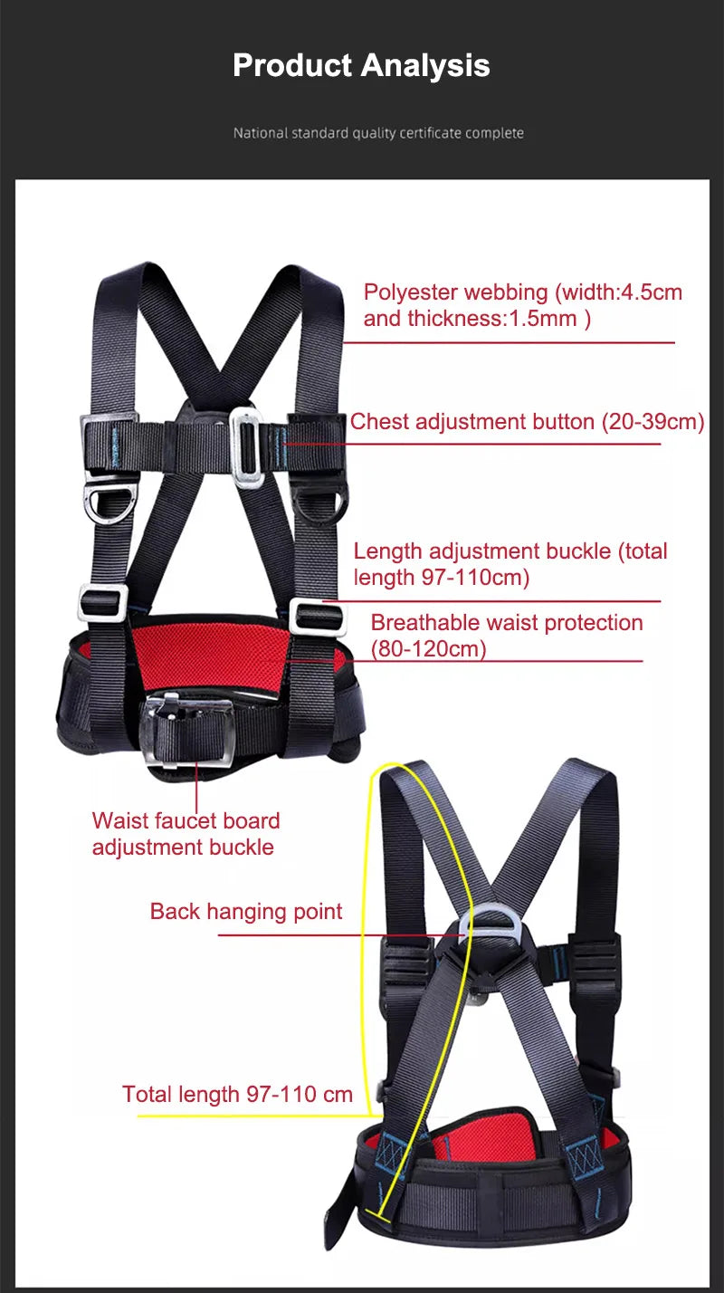 Three-Point Half Body Work Safety Harness Outdoor Rock Climbing Electrician Construction Wear-resistant Protective Safety Belt