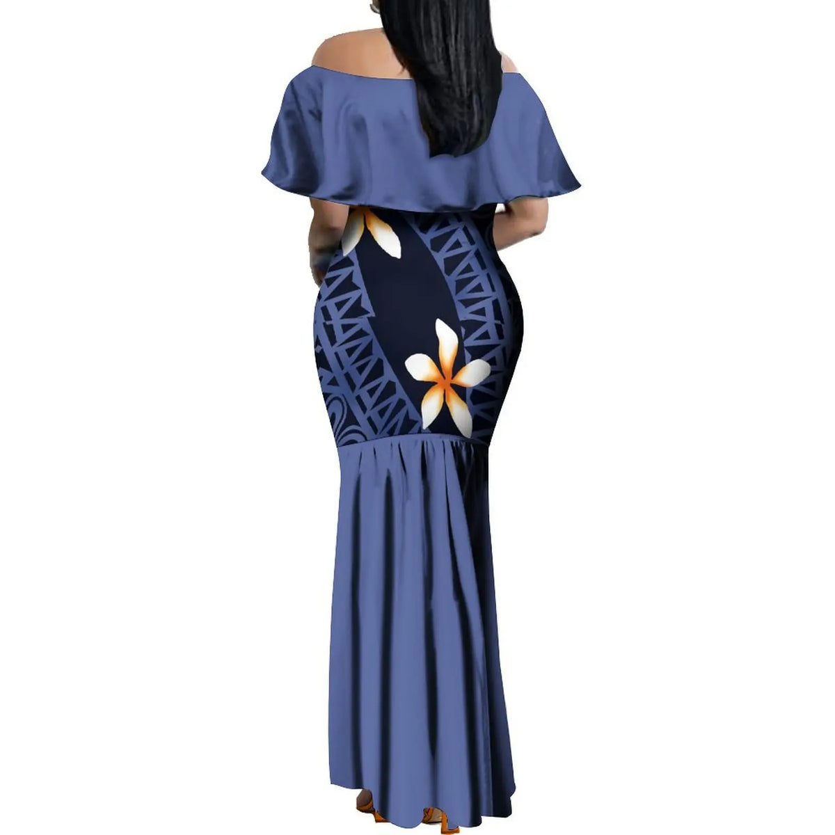 Elegant Off-The-Shoulder on Fishtail Skirt with Matching Men Shirt