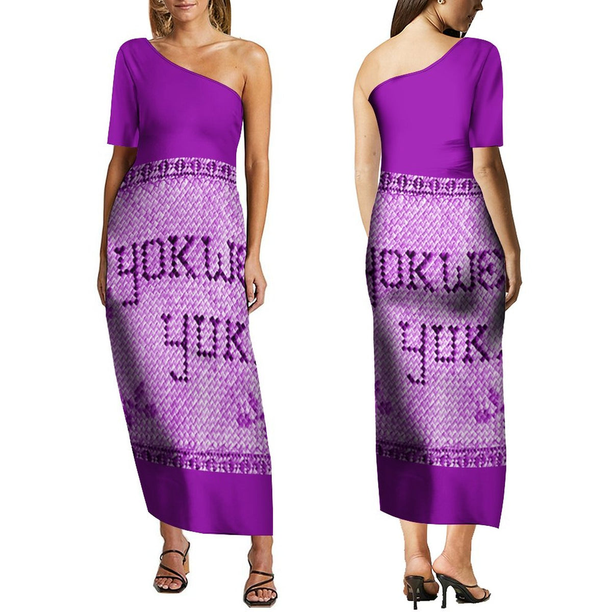 Off Shoulder Print Wrap Style Dress