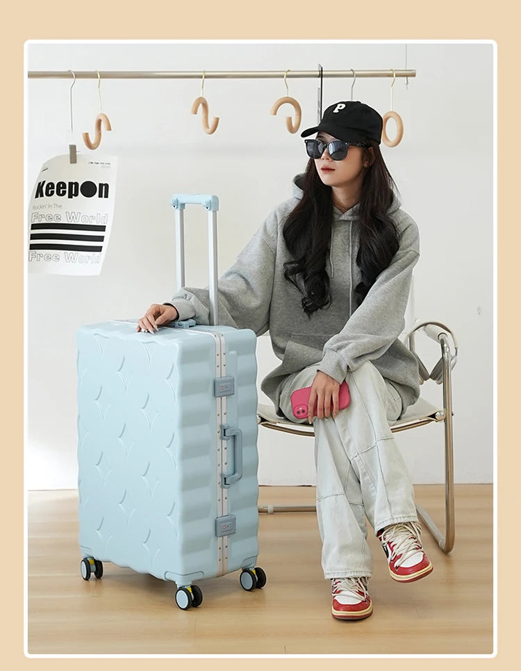 24/26/28 Inch Fashion Suitcase Large capacity Multifunctional Pull Rod Luggage 20 inch Charging Boarding Password Trolley Case