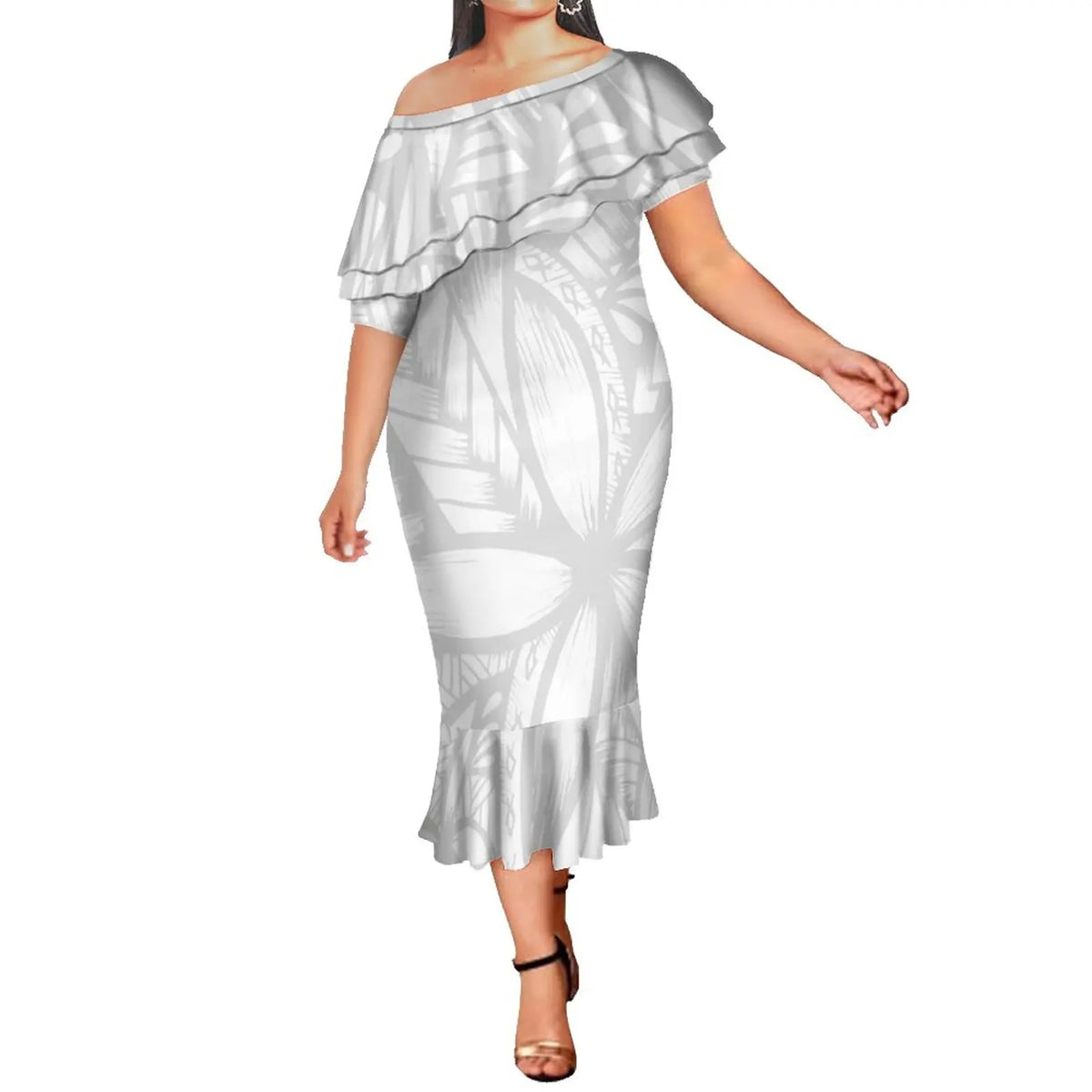 Elegant Mermaid Dress with matching shirt for him