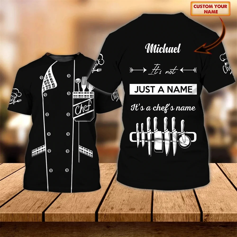Chef UniformT Shirt For Men Fashion 3D Print Harajuku Oversized Tees Leisure O-neck Women's Short Sleeve Cosplay Costumes Tops
