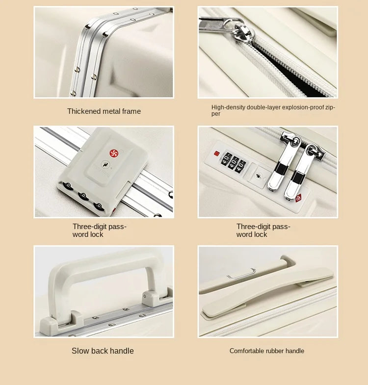 24/26/28 Inch Fashion Suitcase Large capacity Multifunctional Pull Rod Luggage 20 inch Charging Boarding Password Trolley Case