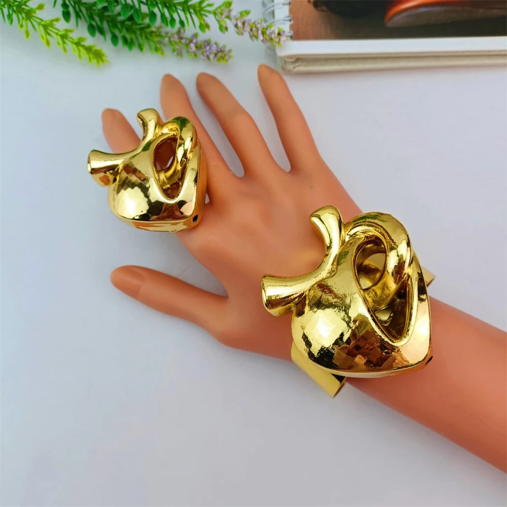 مجموعة إكسسوارات الموضة FAB-UR المطلية بالذهب عيار 24 قيراطًا والمكونة من 4 قطع