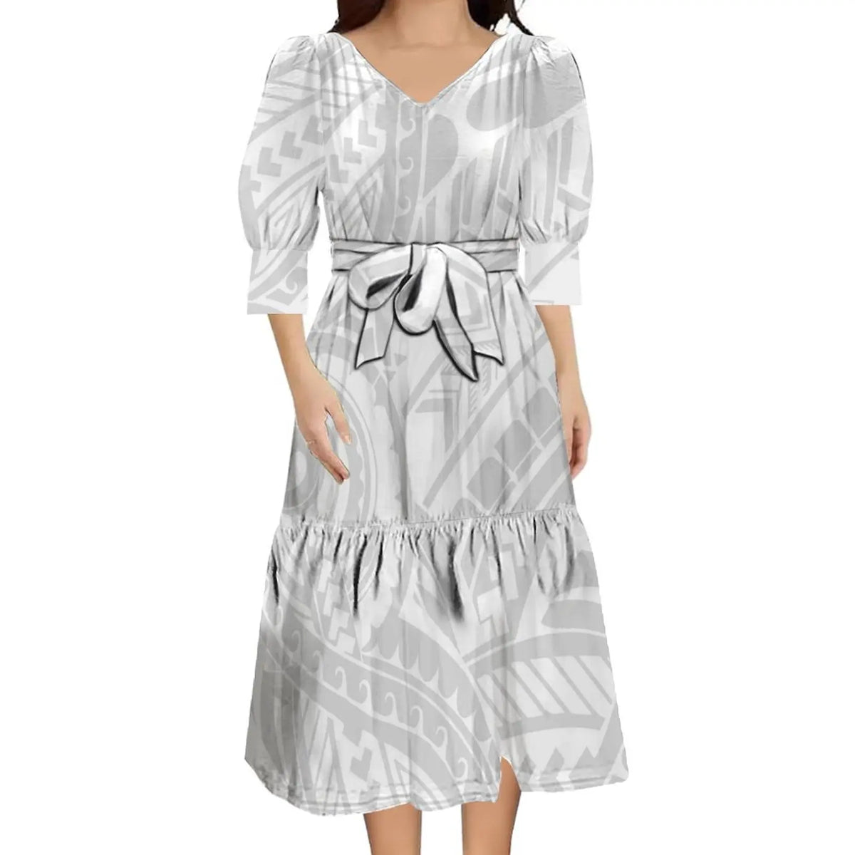 Beautiful White Puff Sleeve Dress