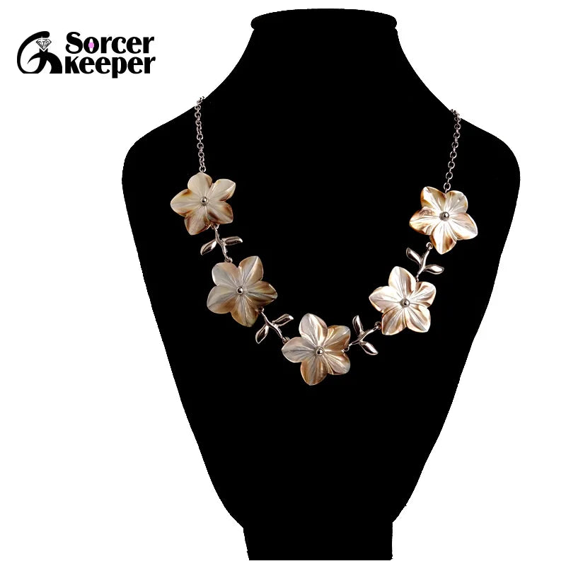 Island Flower Necklace made from SeaShells