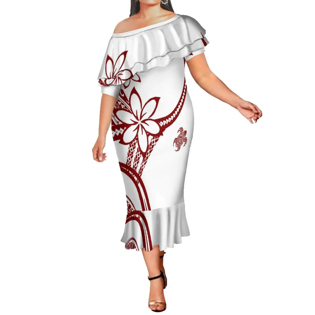 Elegant Mermaid Dress with matching shirt for him