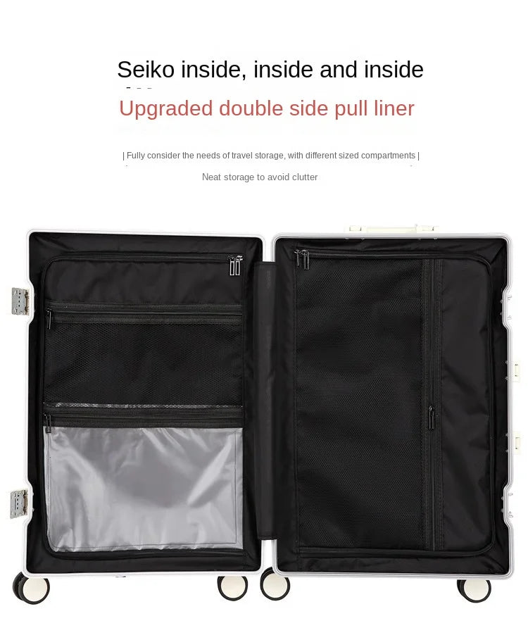 24/26/28 Inch Fashion Suitcase Large capacity Multifunctional Pull Rod Luggage 20 inch Charging Boarding Password Trolley Case