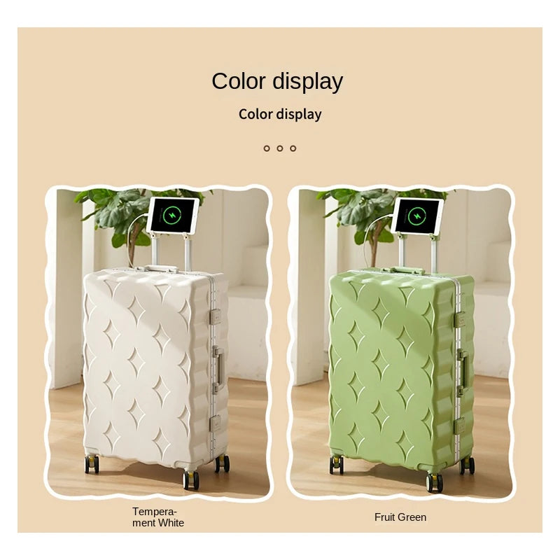 24/26/28 Inch Fashion Suitcase Large capacity Multifunctional Pull Rod Luggage 20 inch Charging Boarding Password Trolley Case