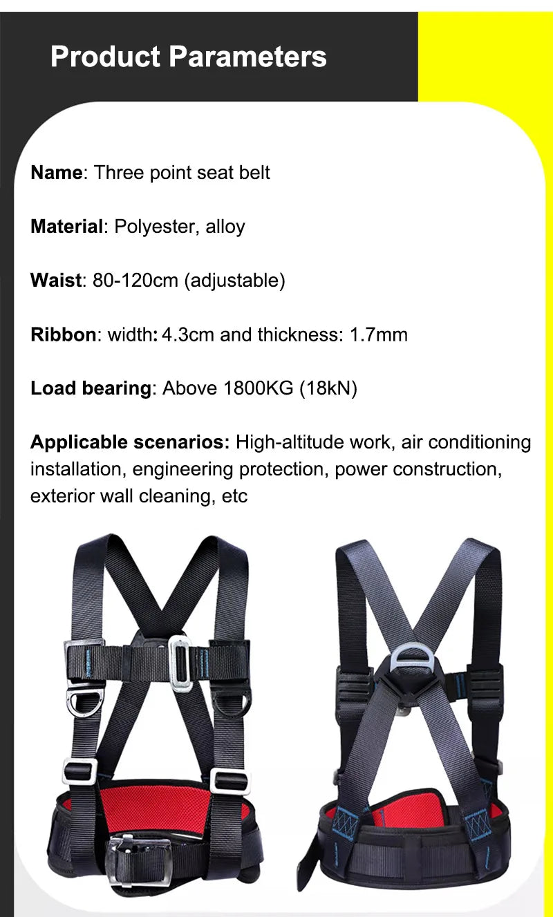 Three-Point Half Body Work Safety Harness Outdoor Rock Climbing Electrician Construction Wear-resistant Protective Safety Belt