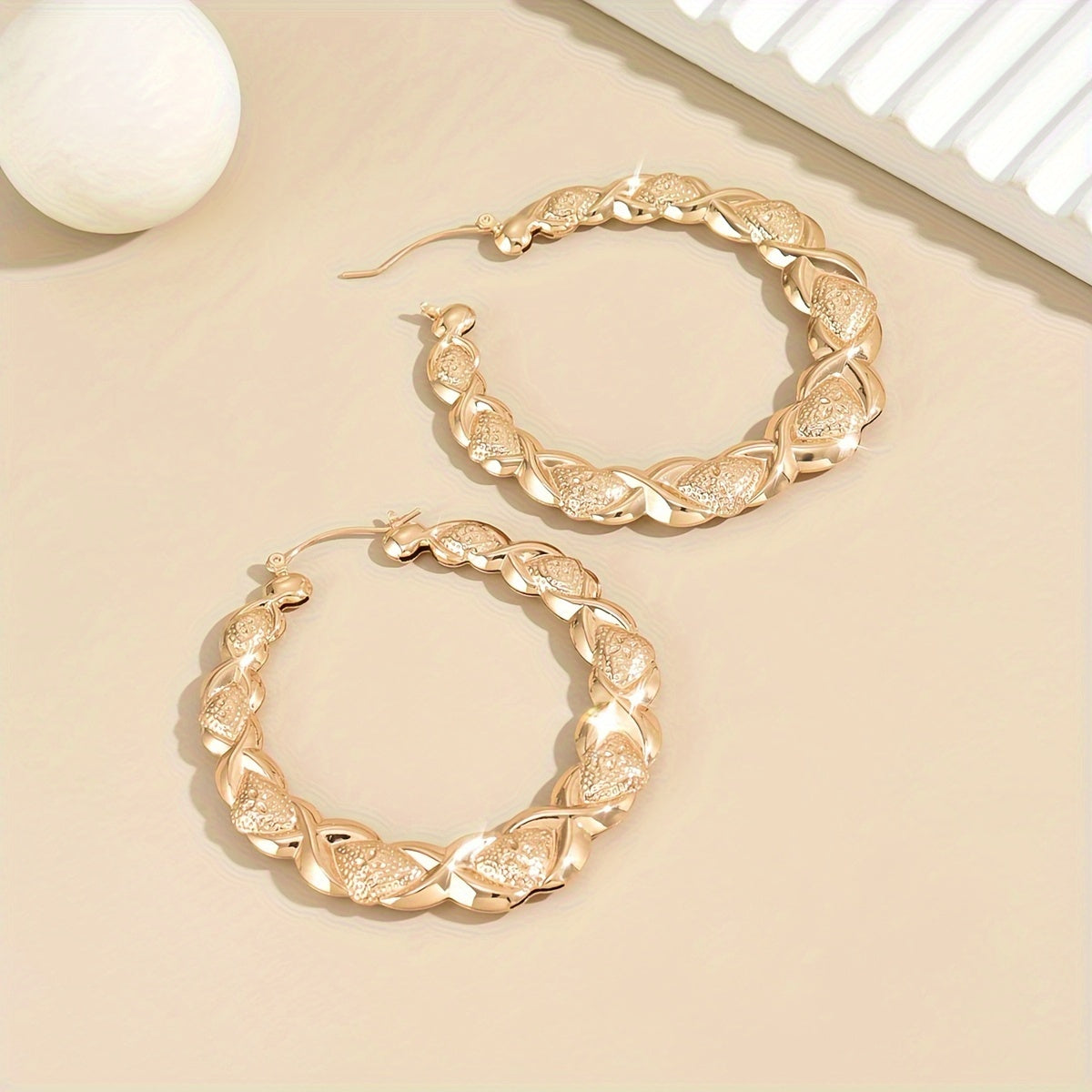 Sina Luxurious Large Fashion Gold hoop earring exquisite for any occassion