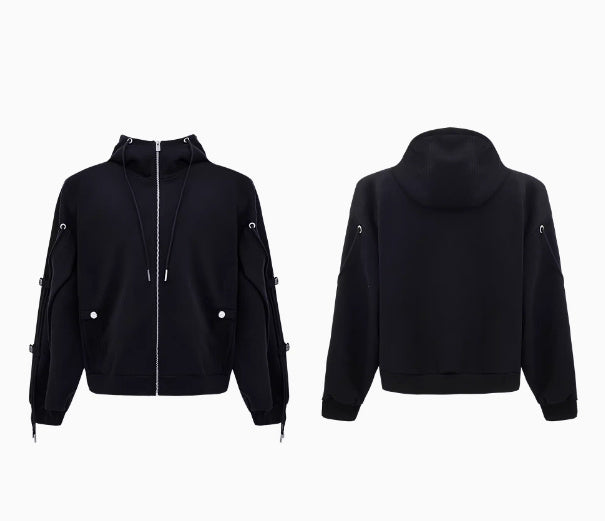 Three-dimensional Deconstruction Drawstring Design Loose Hooded Sweater Heavy High-grade Lazy Casual Suit