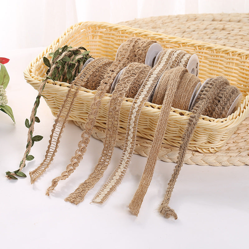 Handmade DIY Wedding Christmas Green Leaf Twine Decoration Multi-style Roll Lace Ribbon