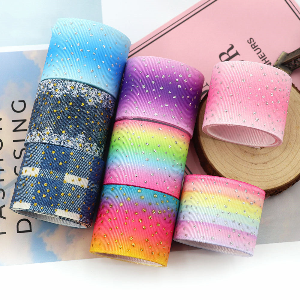Ribbon 38mm Hot Laser Silver Original Pattern Ribbon