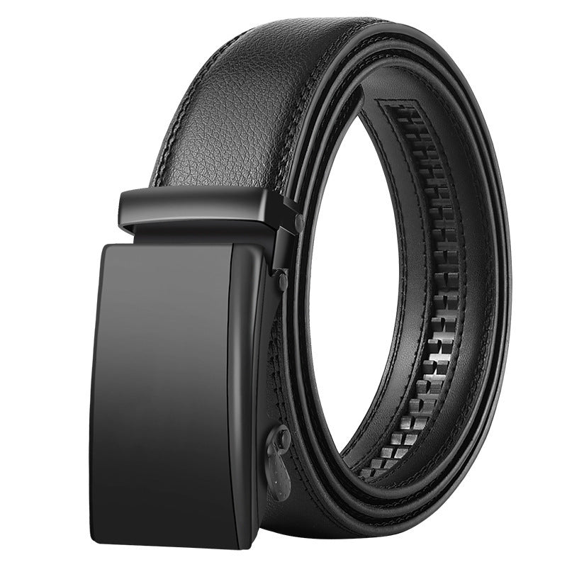 Men's Leather Belt Automatic Buckle