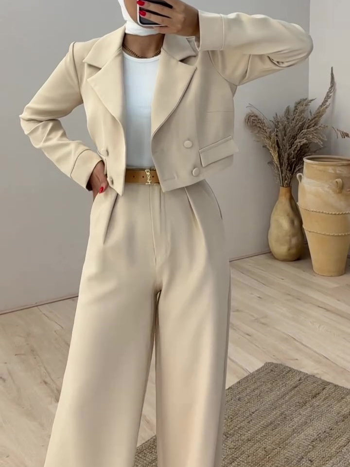 Blazer & High Waist Pants Set