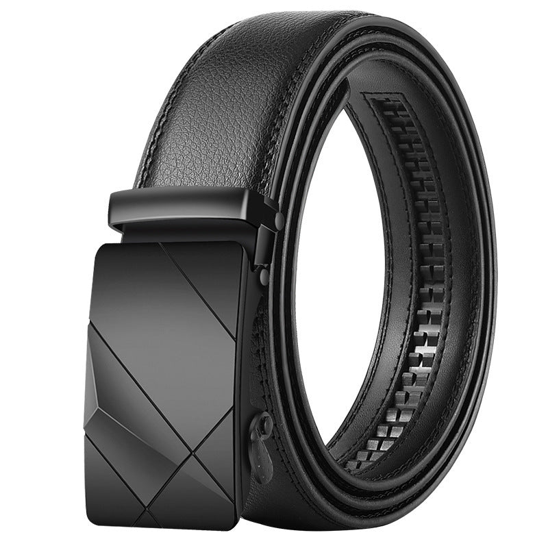 Men's Leather Belt Automatic Buckle