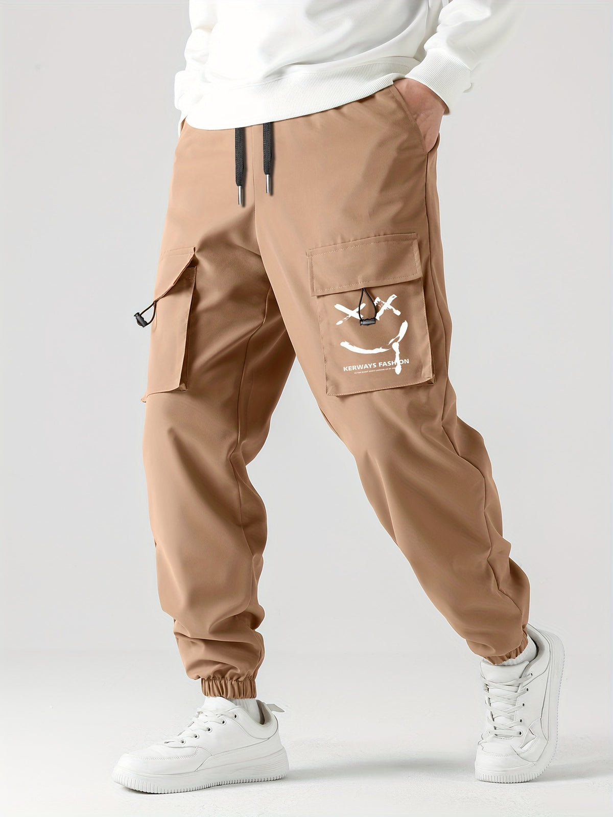 Straight Ankle Tied Wear-resistant Overalls Casual Pants
