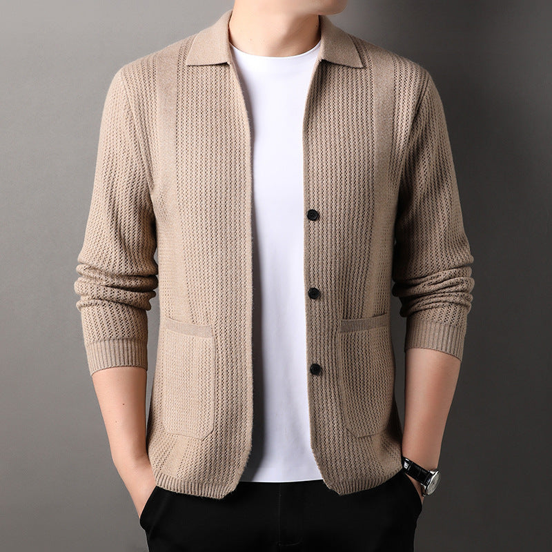 Knitted Cardigan for Young Men Sweater